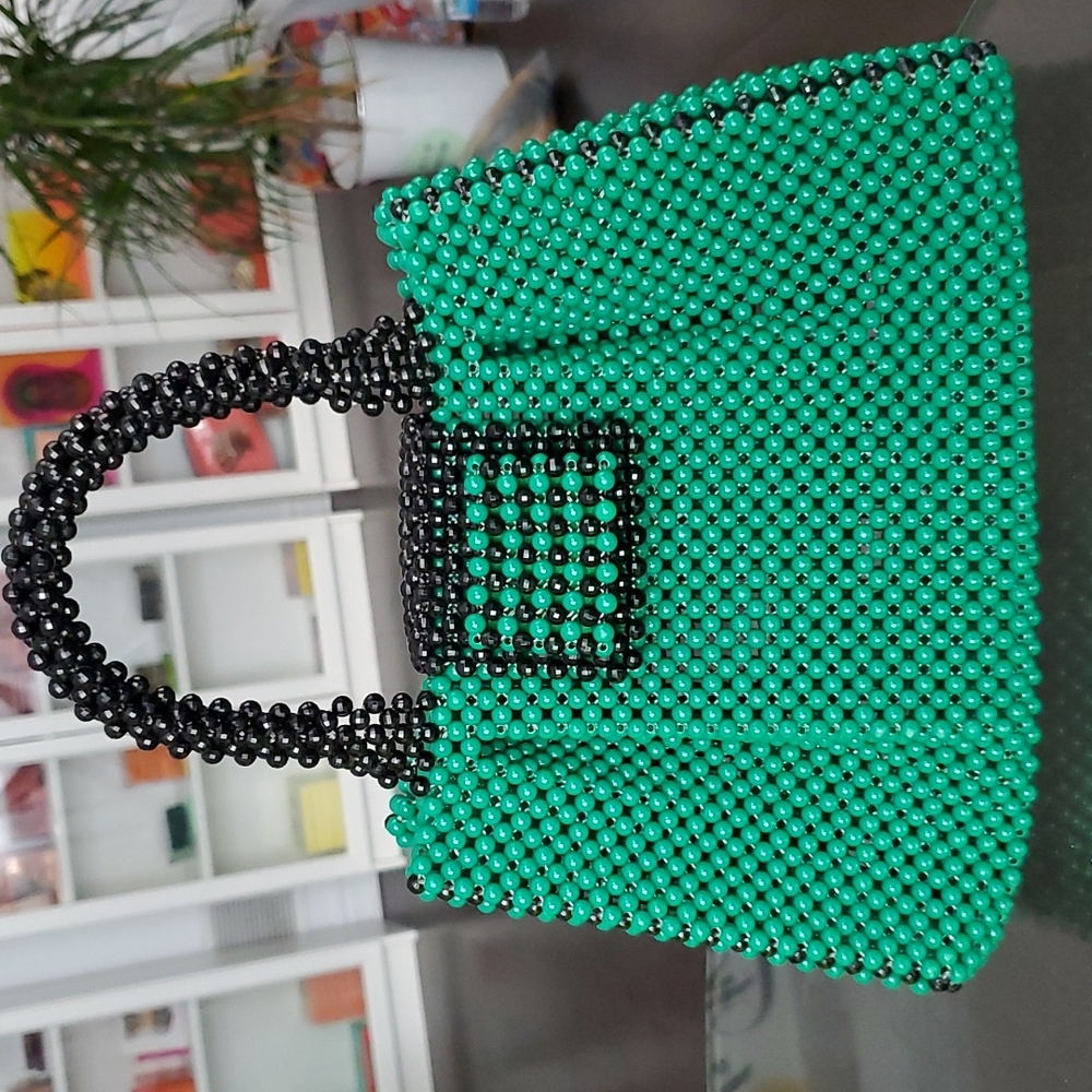 Green Beaded Mini Bag